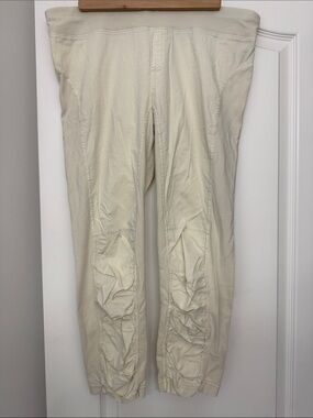 Light Ruched Cream Stretch Chinos